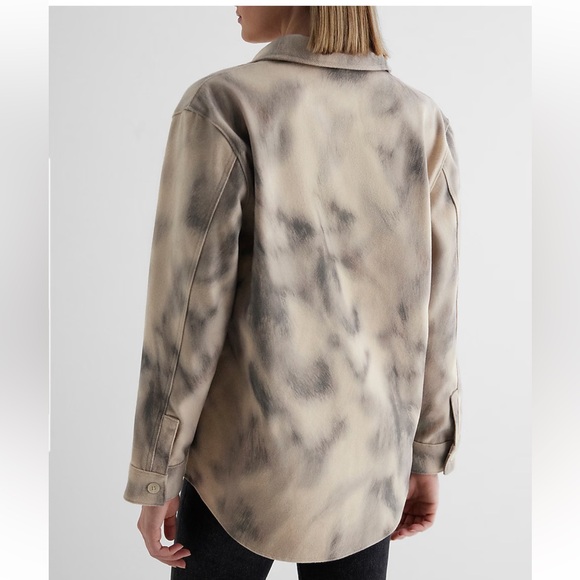 Express Printed Brushed Twill Shacket NWT size XL - Picture 2 of 9